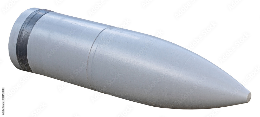 old artillery shell isolated on white old artillery shell isolated on white