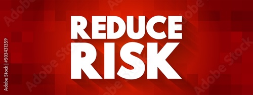 Reduce Risk text quote, concept background