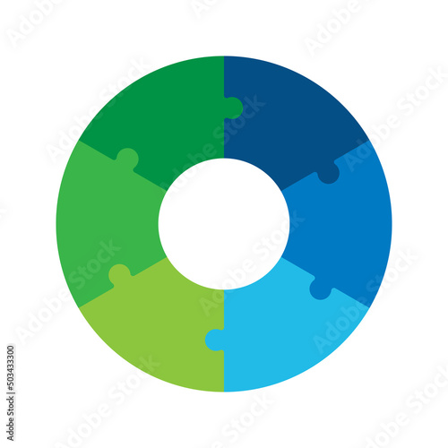 Six step modern infographic diagram