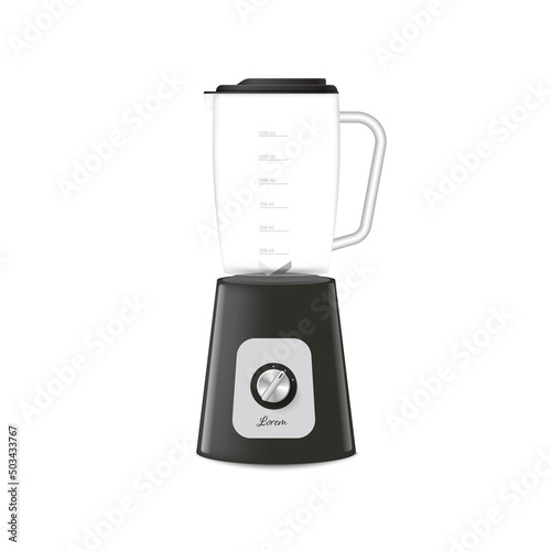 Juicer blender kitchen appliance with empty bowl vector illustration isolated.