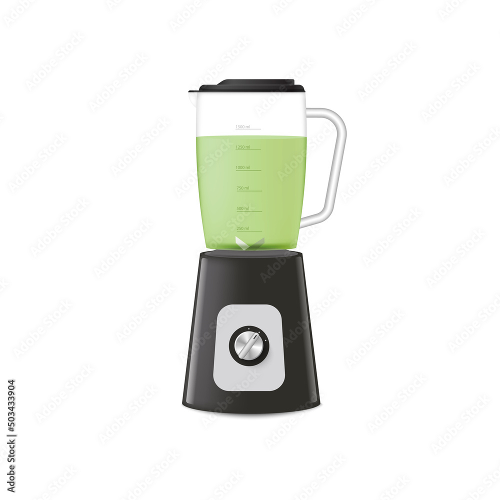 KItchen blender with drink or smoothie in bowl, vector illustration isolated. KItchen blender with drink or smoothie in bowl, vector illustration isolated.
