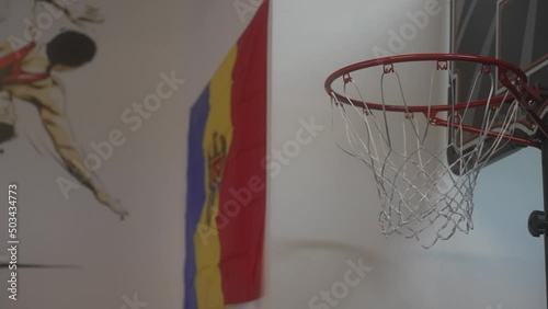 Republic of Moldova flag in a MMA gym from america photo