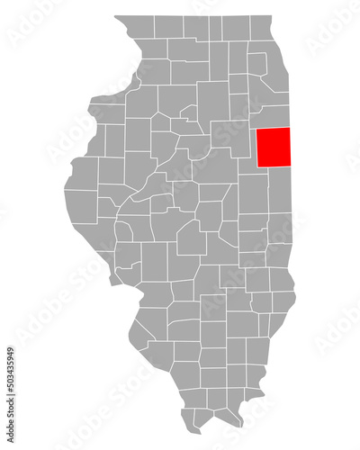 Karte von Iroquois in Illinois