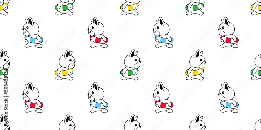 dog seamless pattern french bulldog swimming ring sport sea beach vector pet puppy breed cartoon repeat wallpaper doodle tile background illustration design isolated dog seamless pattern french bulldog swimming ring sport sea beach vector pet puppy breed cartoon repeat wallpaper doodle tile background illustration design isolated