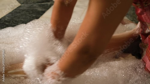 body scrubbing at Turkish bath