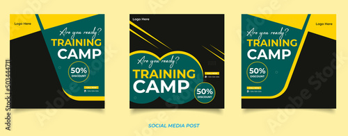 Soccer club training camp banner template