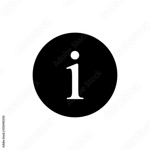 Info icon in black round