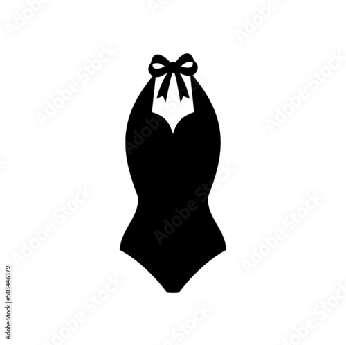 Halter Neckline icon isolated on white