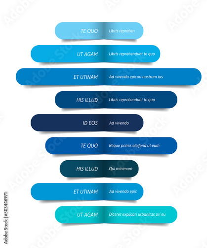Table, schedule design template with 9 row. Vector banner.
