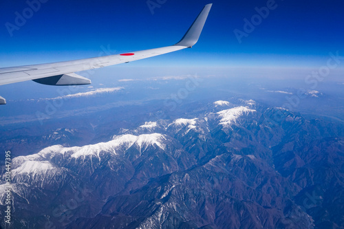 南アルプスこと赤石山脈を飛行機から一望