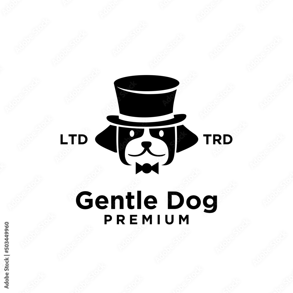 Gentle Dog head logo design isolated white background Gentle Dog head logo design isolated white background
