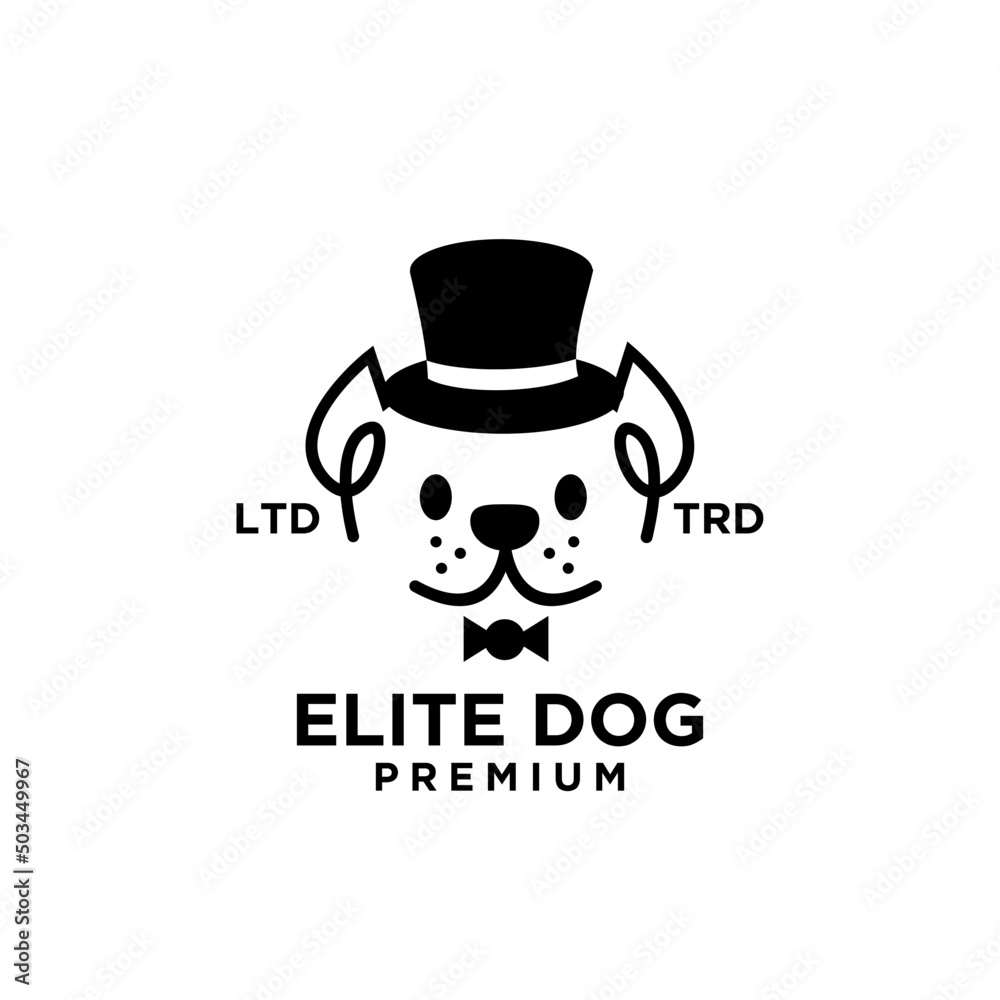 Gentle Dog head logo design isolated white background Gentle Dog head logo design isolated white background