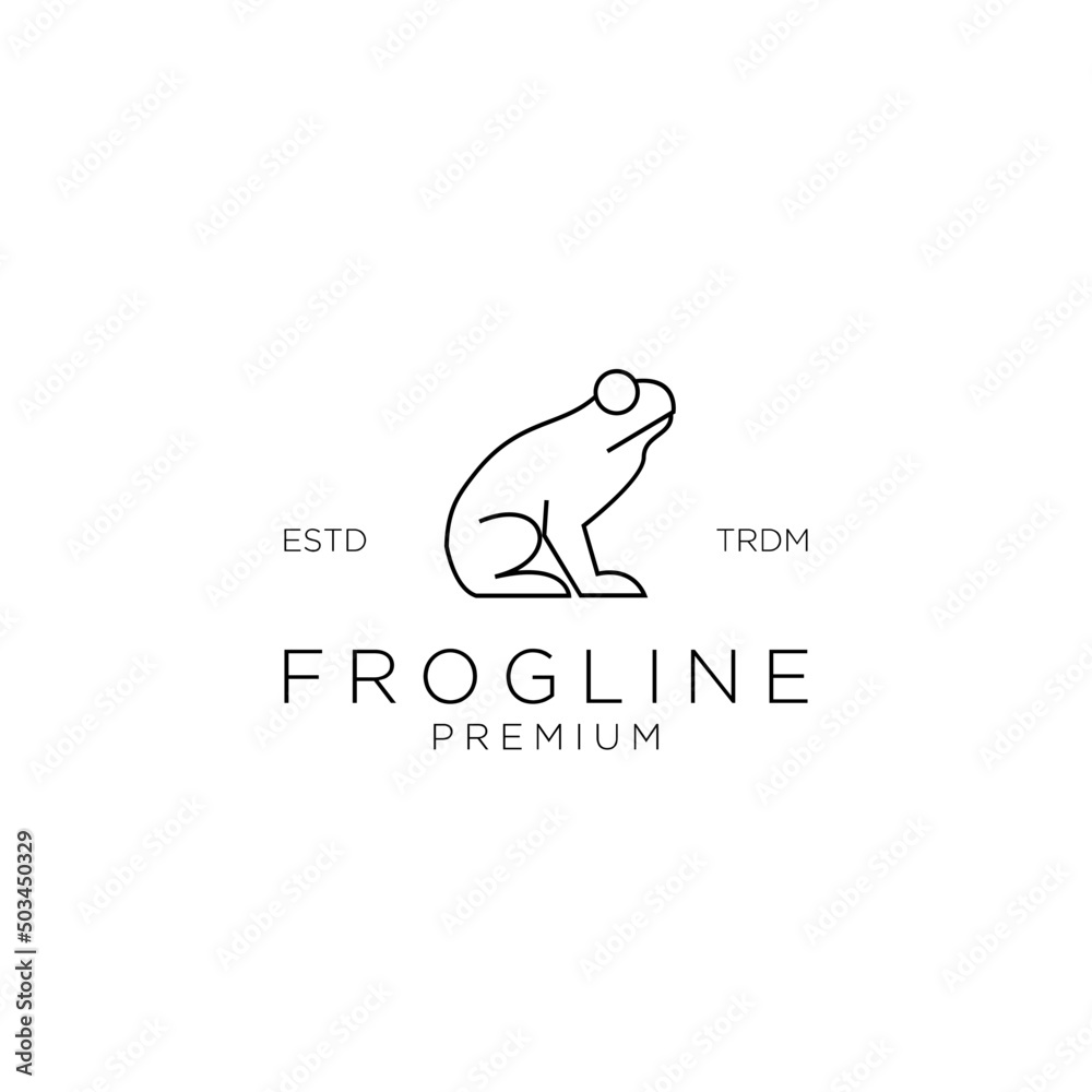 abstract frog simple line vector logo design abstract frog simple line vector logo design