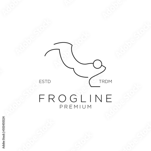 abstract frog simple line vector logo design