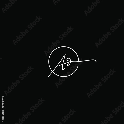 Ad initial handwriting logo vector