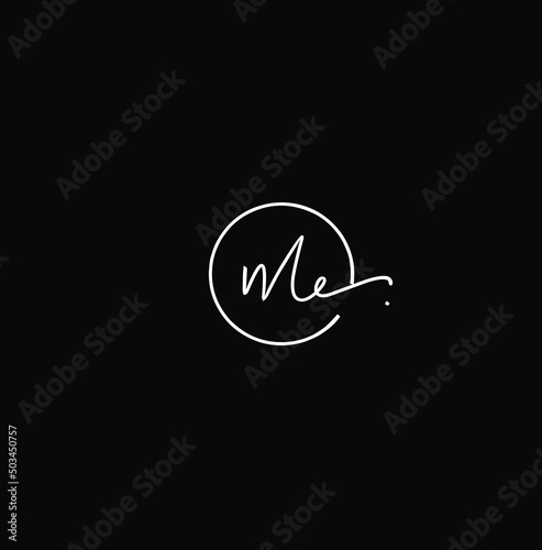 Me initial handwriting logo vector
