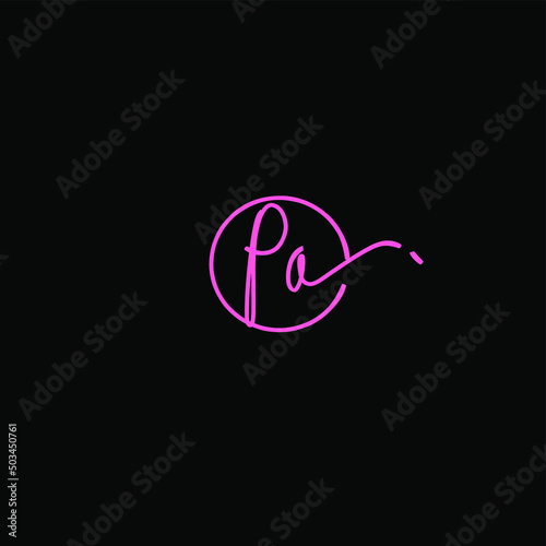 Pa initial handwriting logo vector
