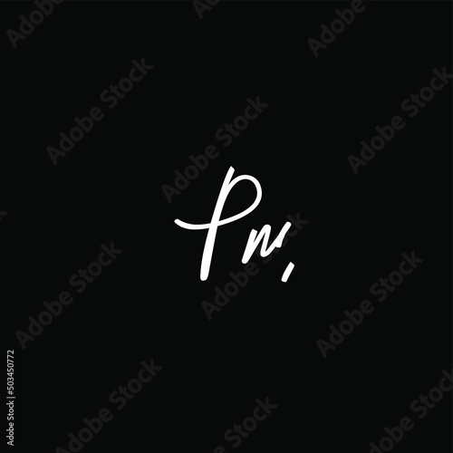 Pm initial handwriting logo vector