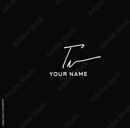 Tn initial handwriting logo vector