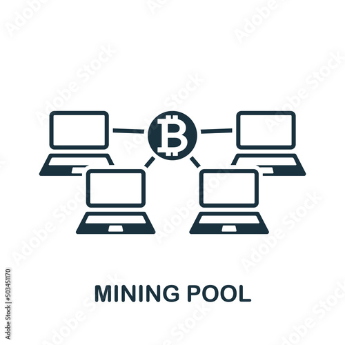 Mining Pool icon. Monochrome simple Cryptocurrency icon for templates, web design and infographics