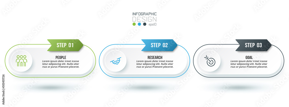 Infographic template business concept with step.
Infographic template business concept with step.