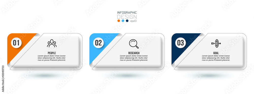 Fototapeta premium Infographic template business concept with step. 