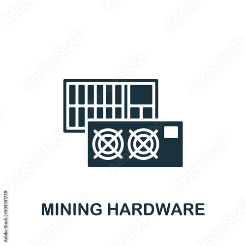 Mining Hardware icon. Monochrome simple Cryptocurrency icon for templates, web design and infographics