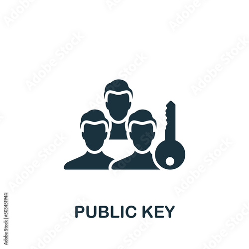 Public Key icon. Monochrome simple Cryptocurrency icon for templates, web design and infographics