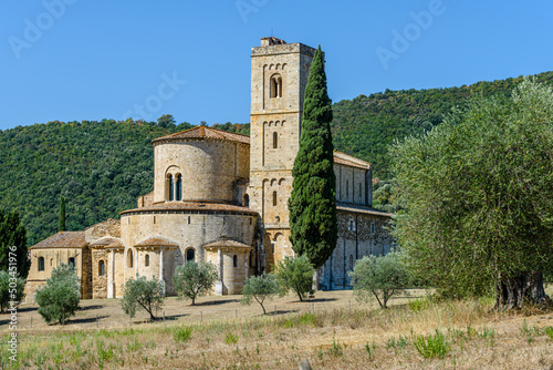 Принти на полотні Abbazia di Sant'Antimo, Toscana, Montalcino