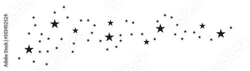 Abstract falling stars on a white background. Asteroid  comet line  meteoroid  black stars. Vector illustration