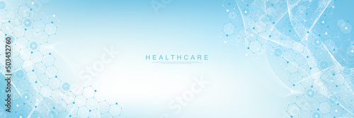 Fényképezés Health care and medical pattern innovation concept background design