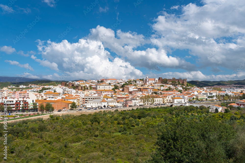 City view of Silves in the Algarve in Portugal