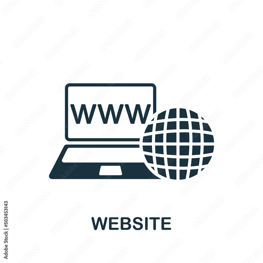 Website icon. Monochrome simple Digital Marketing icon for templates, web design and infographics Website icon. Monochrome simple Digital Marketing icon for templates, web design and infographics