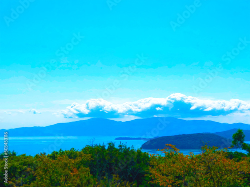 山と海の風景