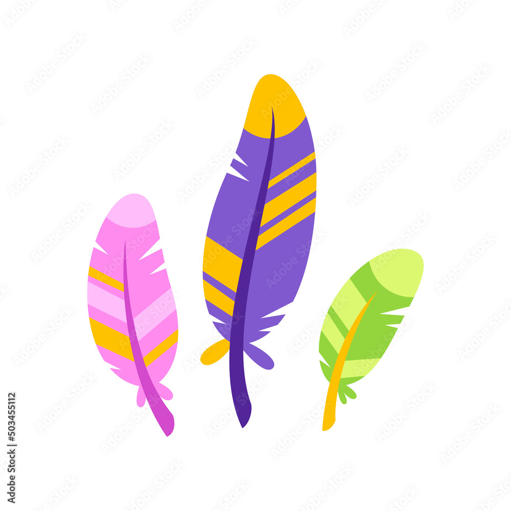Bird feathers icon. Flat illustration of a three colorful feathers isolated on a white background. Vector 10 EPS.
Bird feathers icon. Flat illustration of a three colorful feathers isolated on a white background. Vector 10 EPS.
