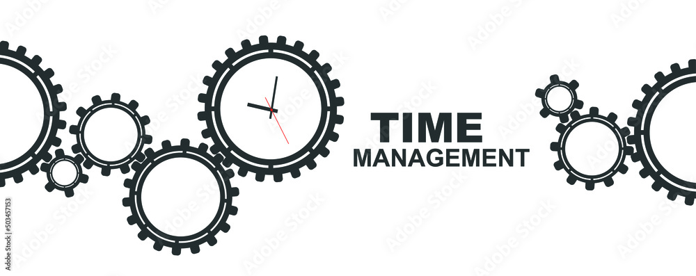 Time Management sign on white background