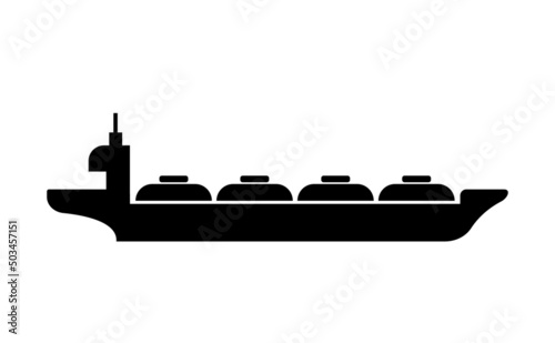 cargo ship icon on white background 