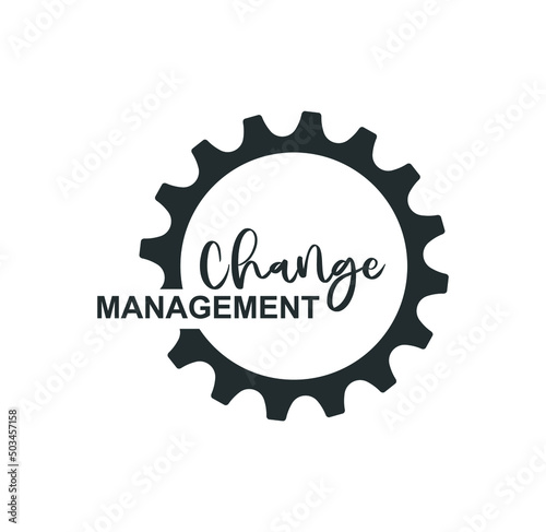 change management sign on white background	
