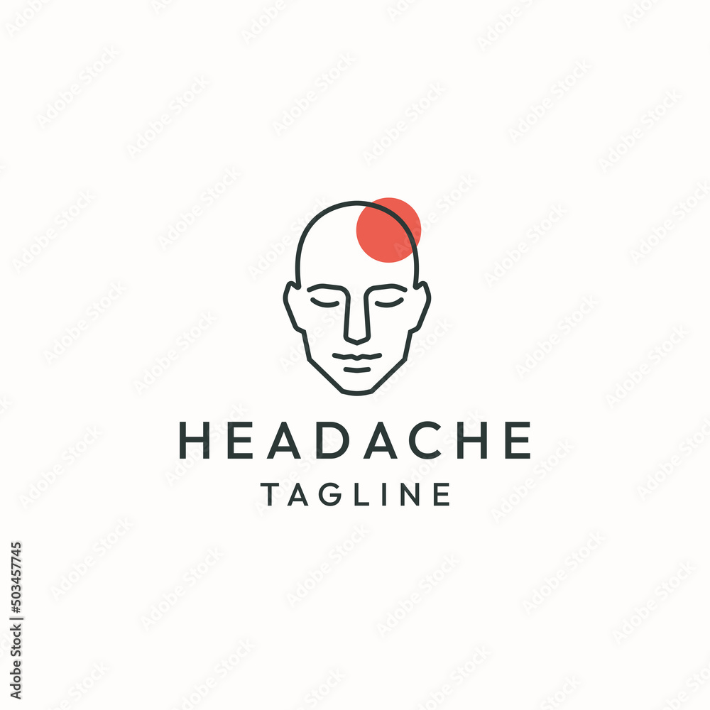 Headache logo icon design template flat vector