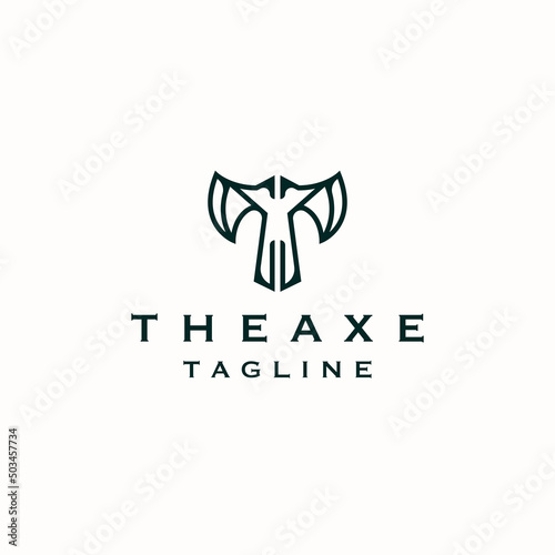 Axe logo icon design template flat vector