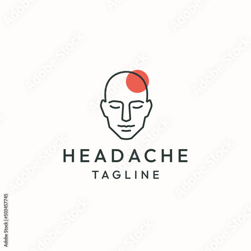 Headache logo icon design template flat vector