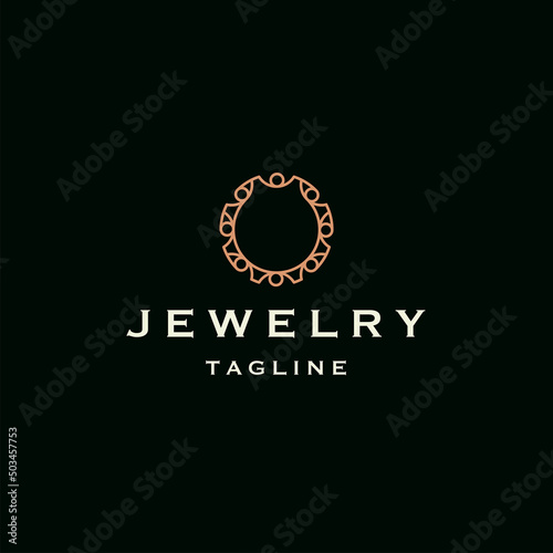Ring jewelry logo icon design template. Elegant, beauty, royal flat vector
