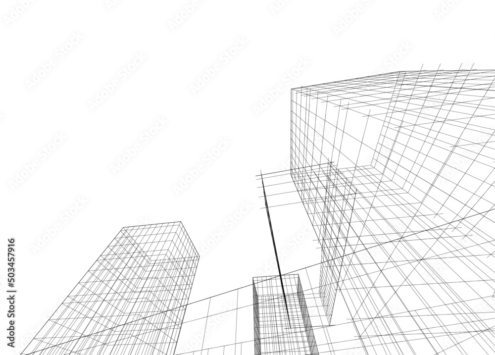 Modern architecture vector 3d illustration Modern architecture vector 3d illustration