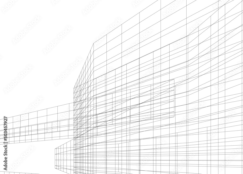 Modern architecture vector 3d illustration