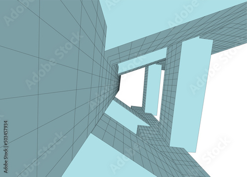 Modern architecture vector 3d illustration