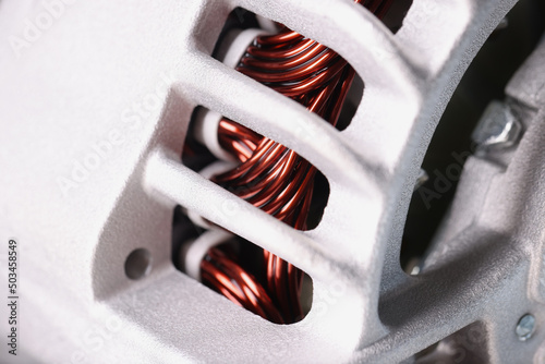 Electric motor stator, electric induction motor under repairing, armature