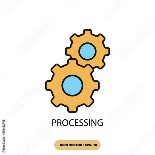 processing icons symbol vector elements for infographic web
