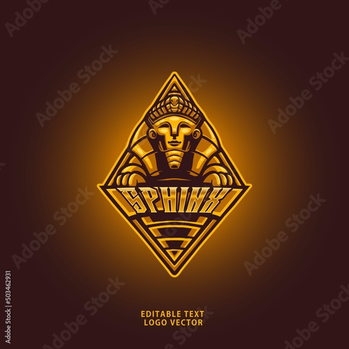 egypt god sphinx mascot logo vector template