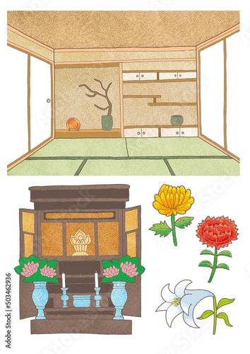日本家屋の床の間と仏壇 photo