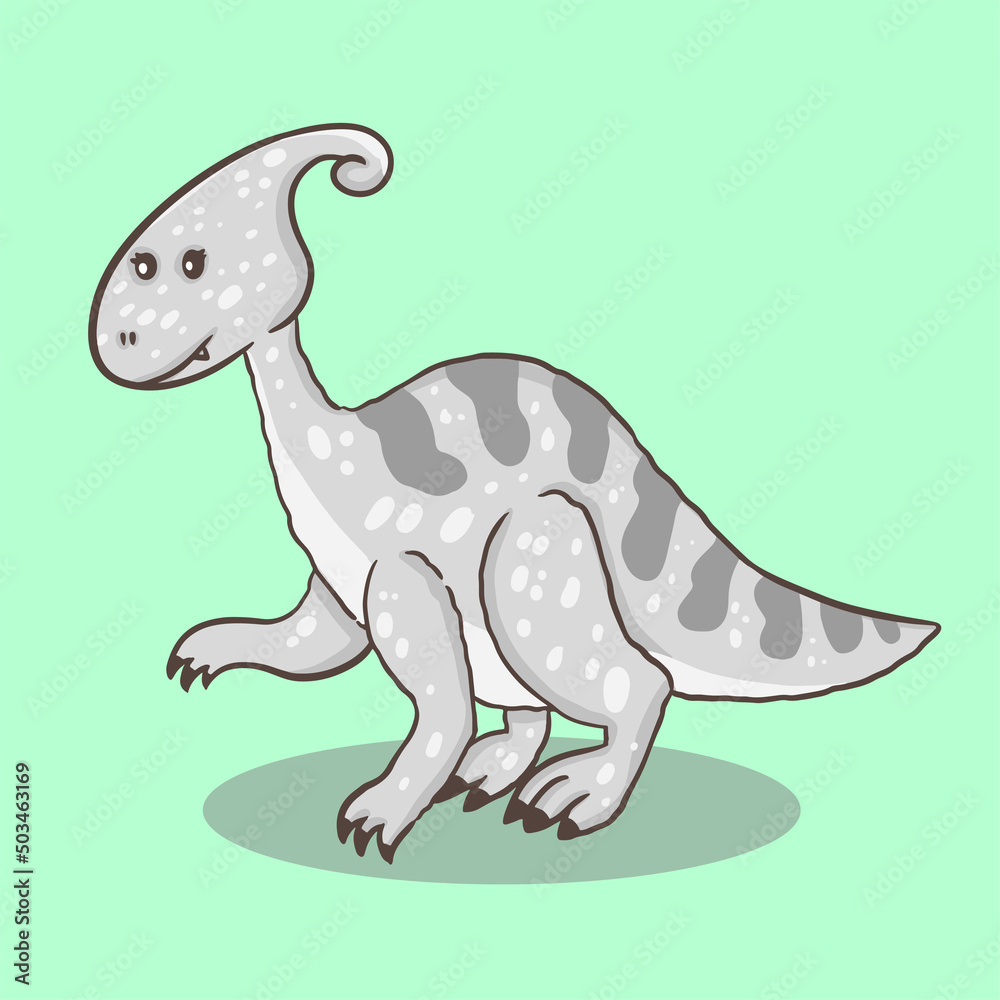 Fototapeta premium Cute dinosaur cartoon character illustration